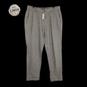 NWT Banana Republic 32x30 Linen Tapered Pants Elastic Waist Mens